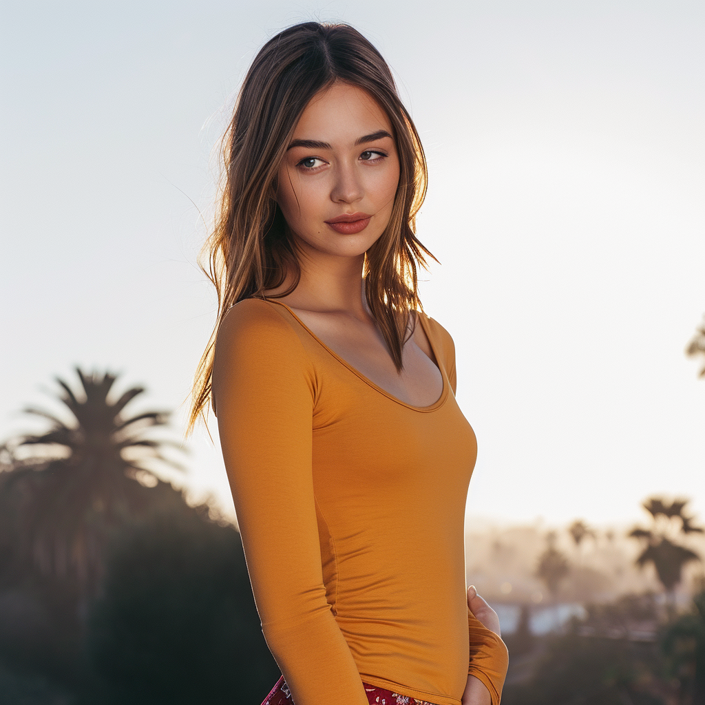 LONG SLEEVE SCOOP NECK TOP